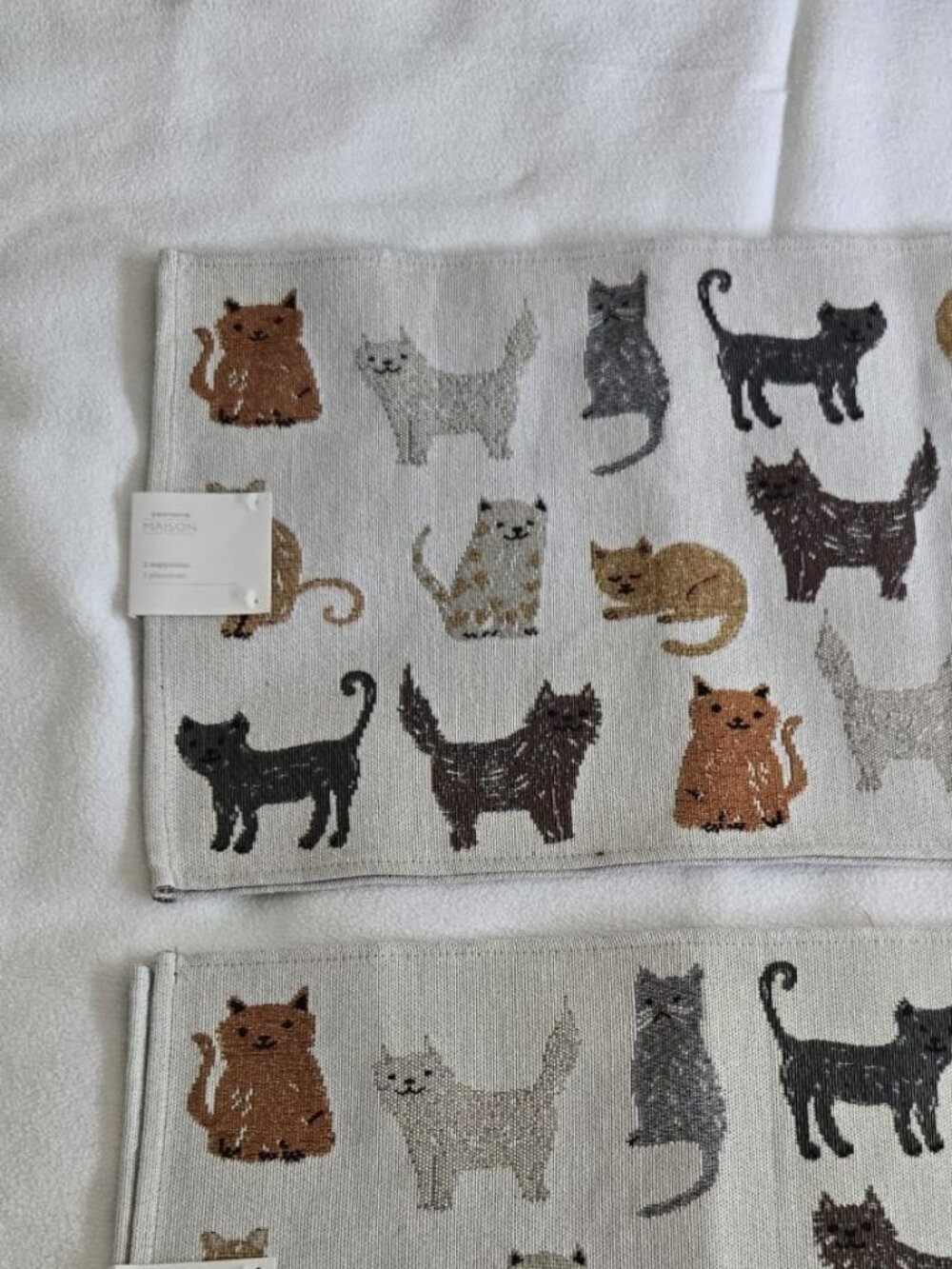 Simons Maison Cat Placemats Set of 4 New Woven Table Mats Kitty Kitchen Decor